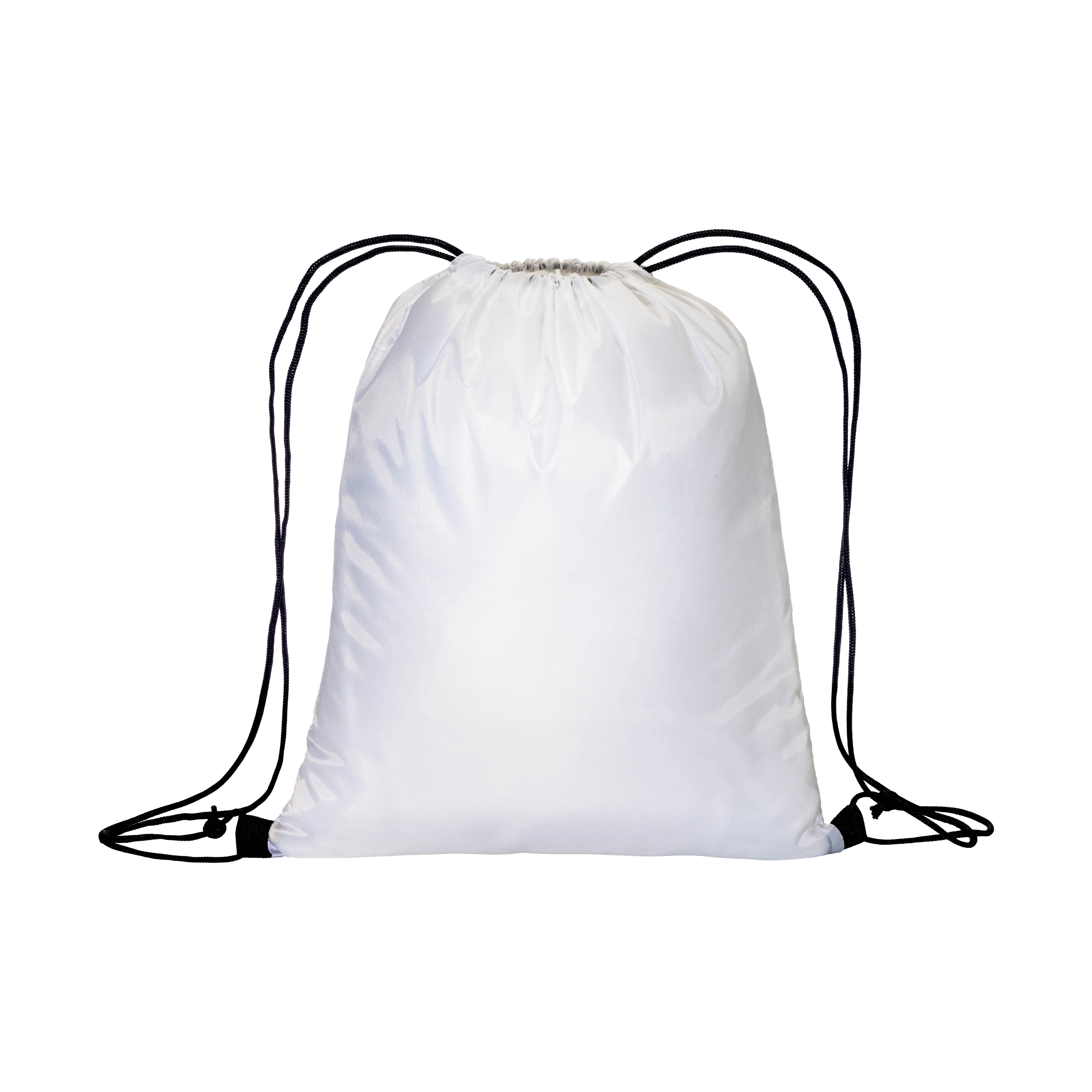 Immagine Zainetto bianco in poliestere 210 T con chiusura a strozzo e cordini colorati
