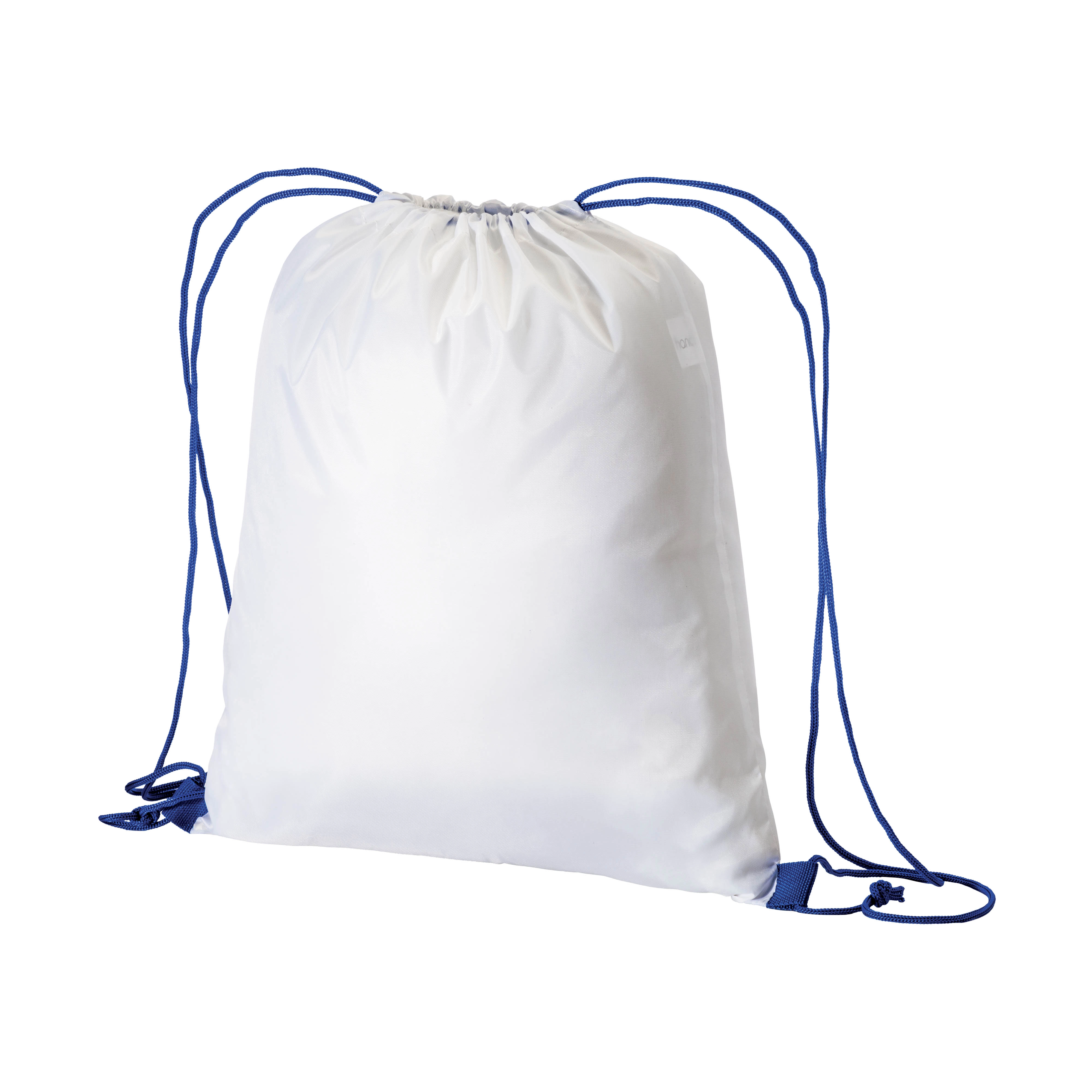 Immagine Zainetto bianco in poliestere 210 T con chiusura a strozzo e cordini colorati