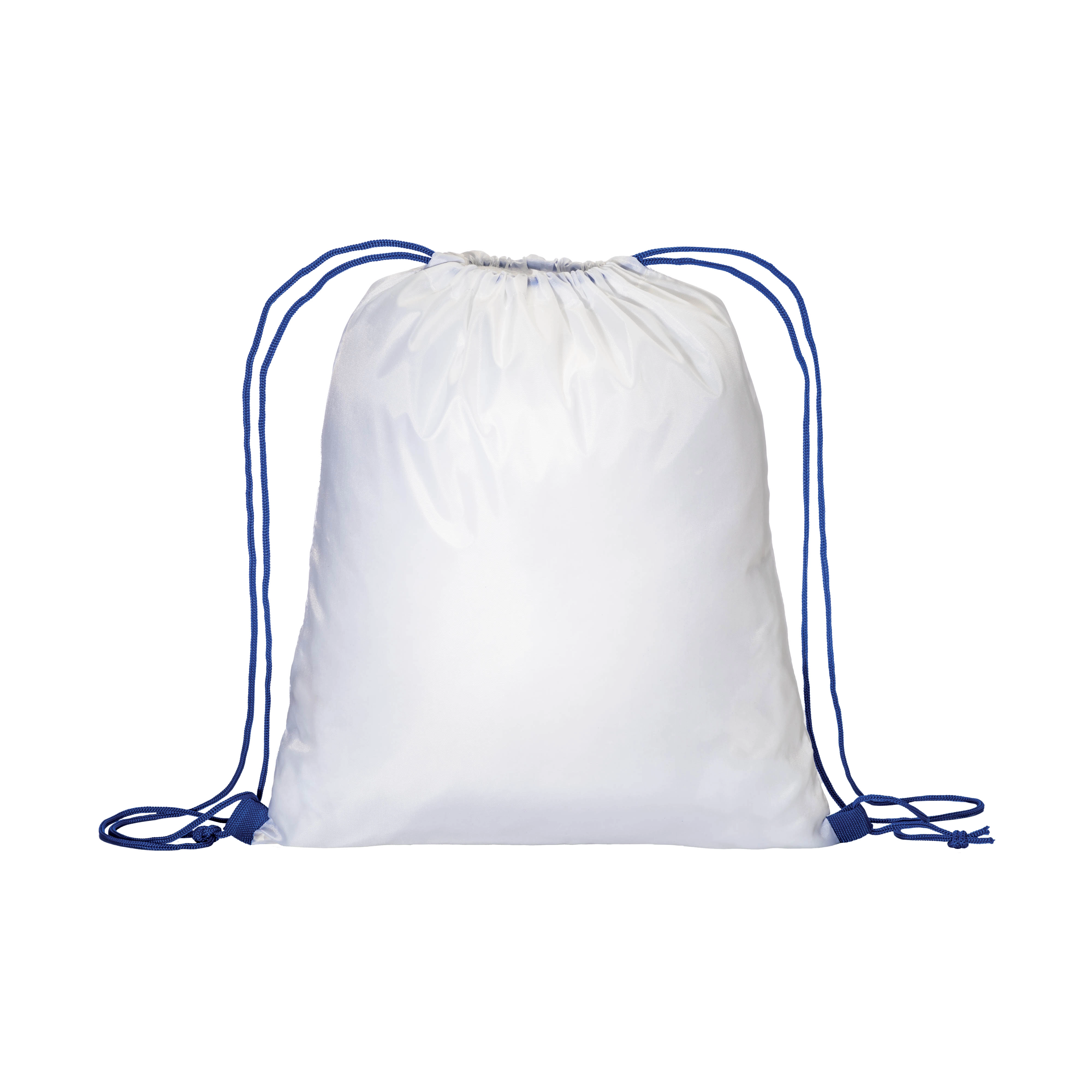 Immagine Zainetto bianco in poliestere 210 T con chiusura a strozzo e cordini colorati