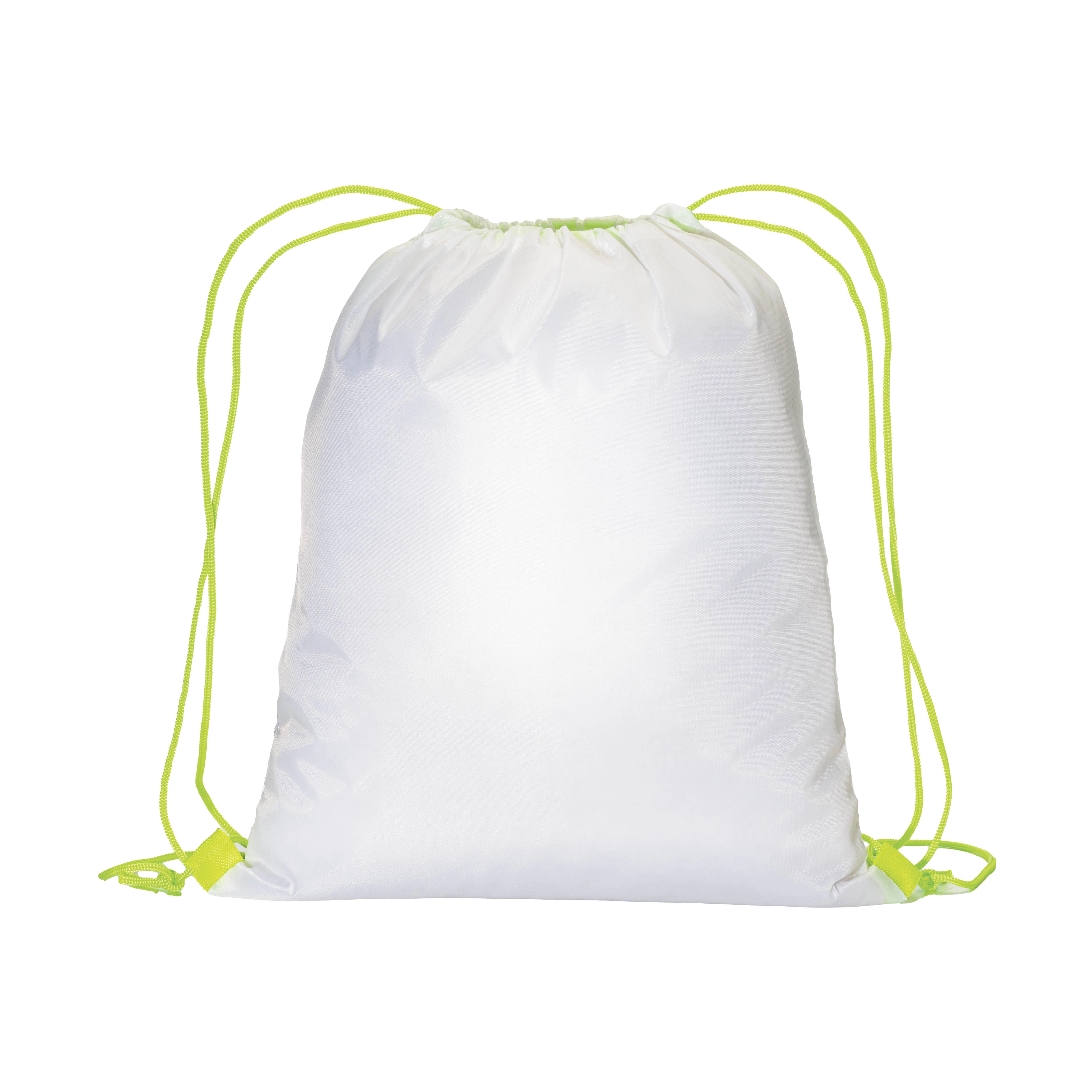 Immagine Zainetto bianco in poliestere 210 T con chiusura a strozzo e cordini colorati