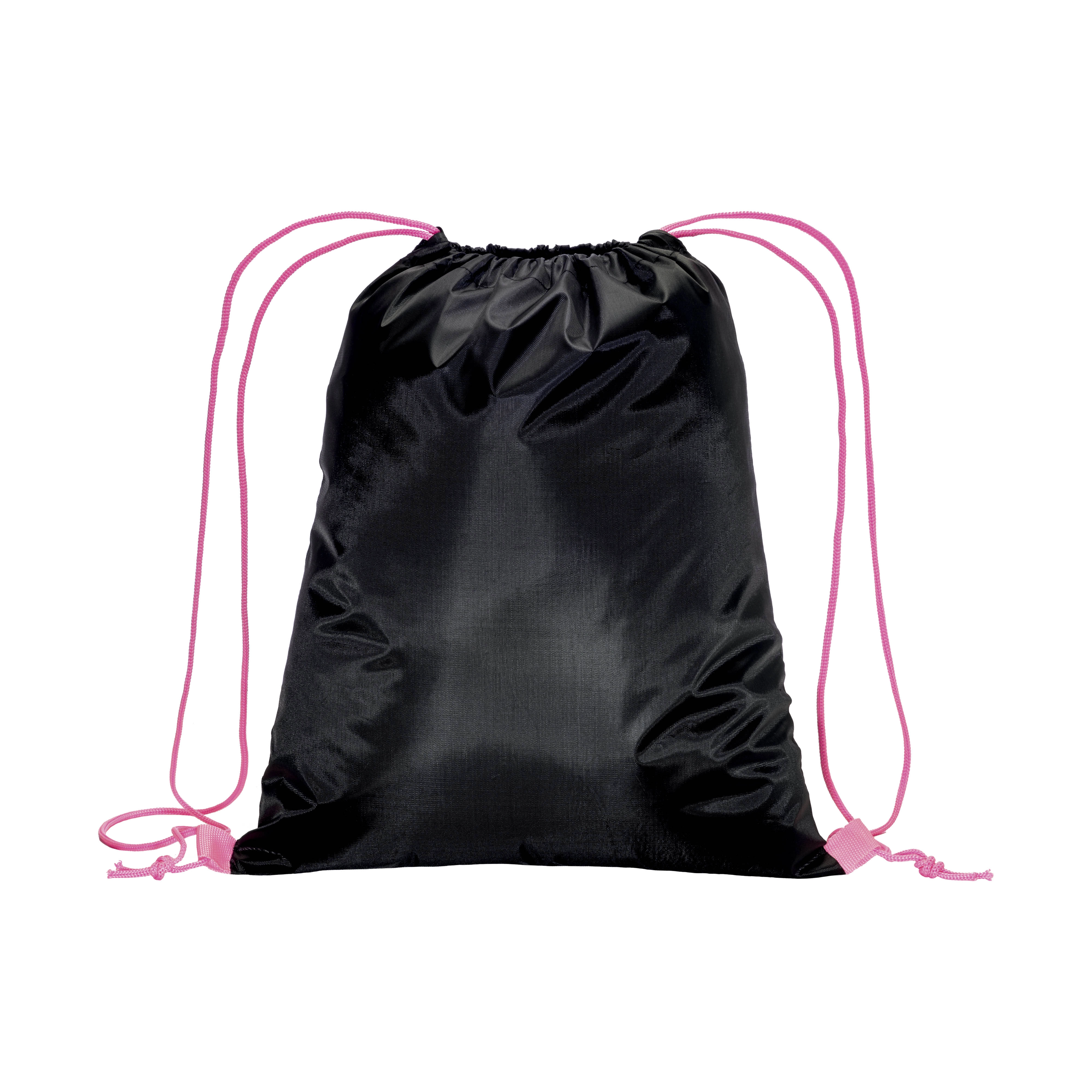 Immagine Zainetto nero in poliestere 210 T con chiusura a strozzo e cordini colorati
