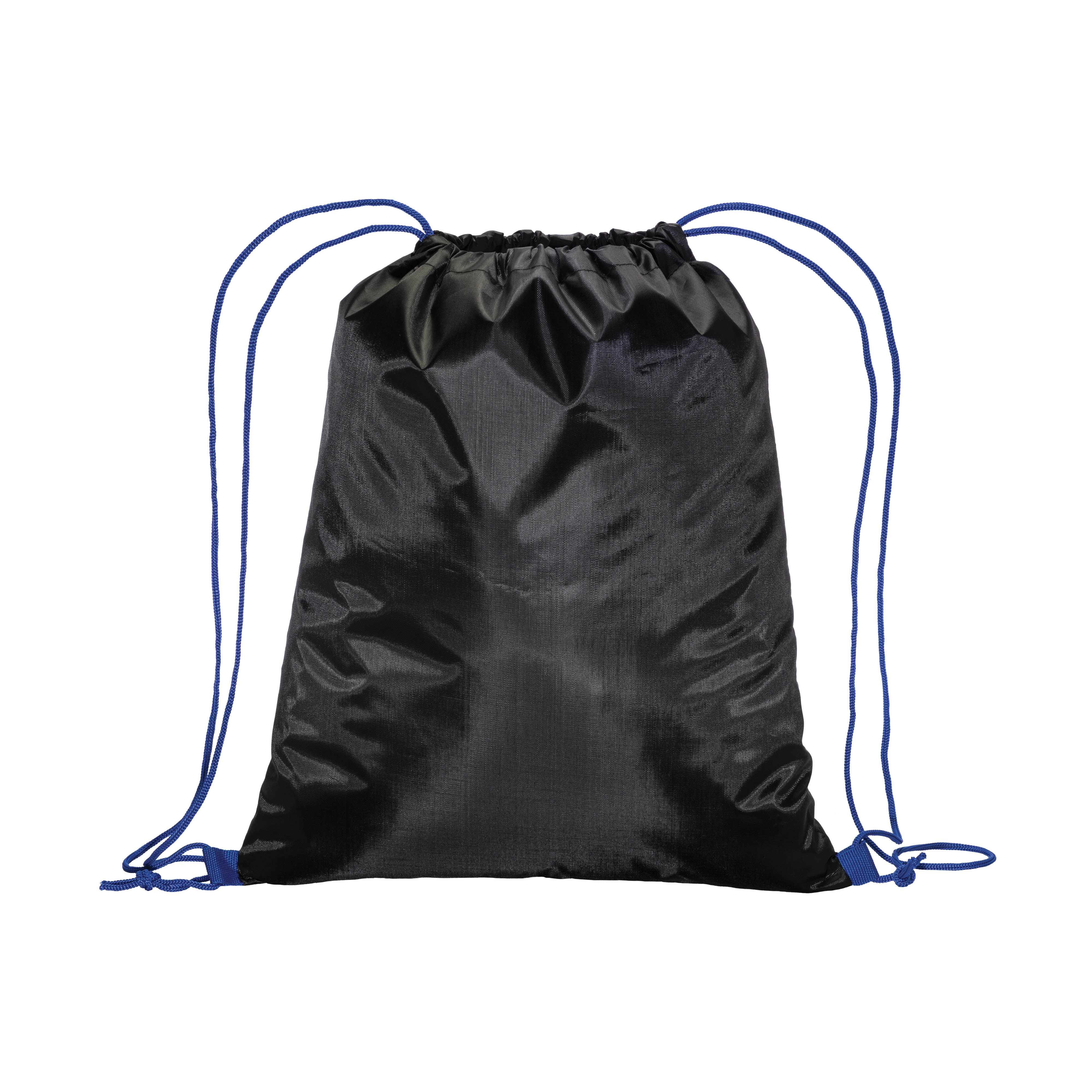 Immagine Zainetto nero in poliestere 210 T con chiusura a strozzo e cordini colorati