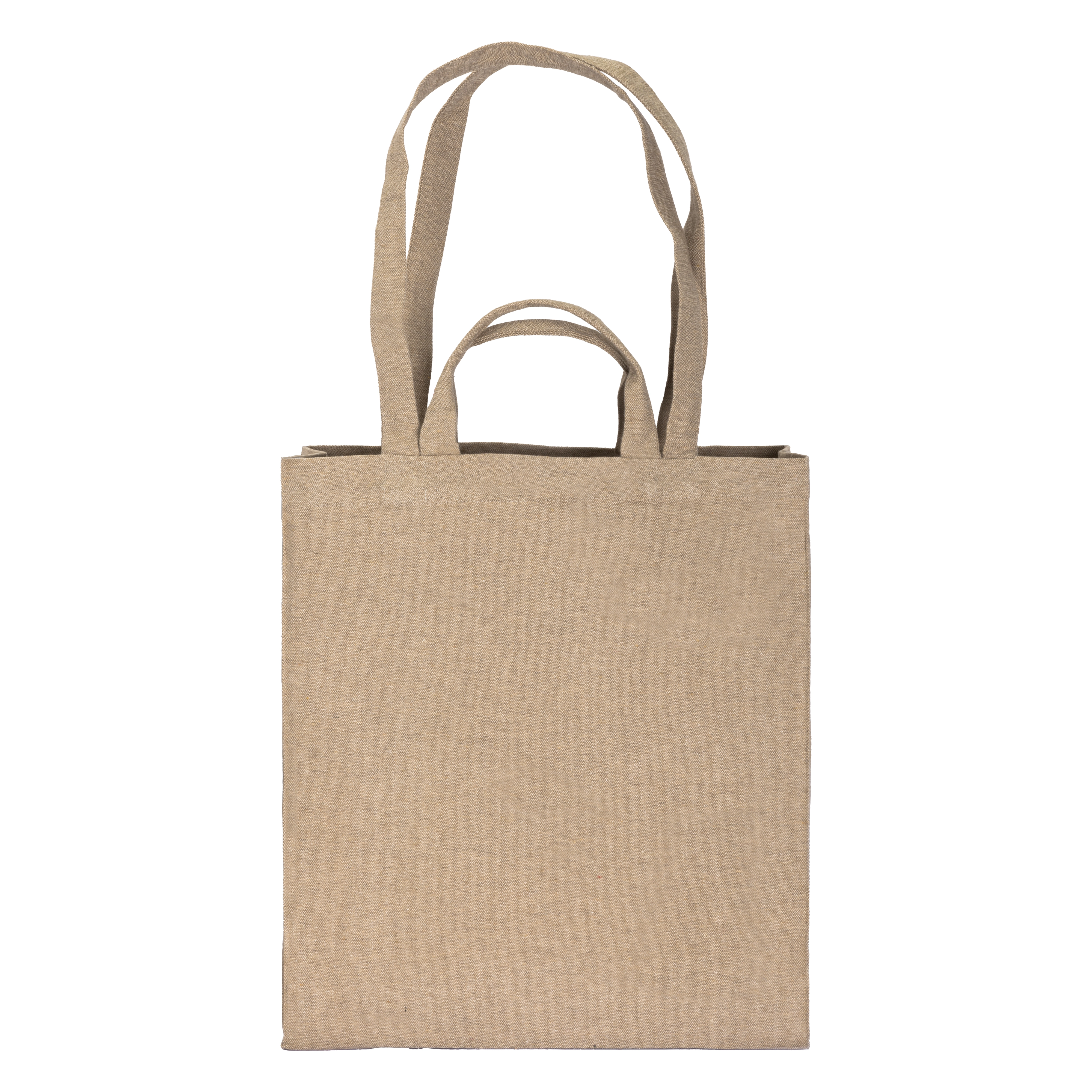 Immagine Shopper con soffietto in cotone riciclato 280 g/m2, con doppi manici.