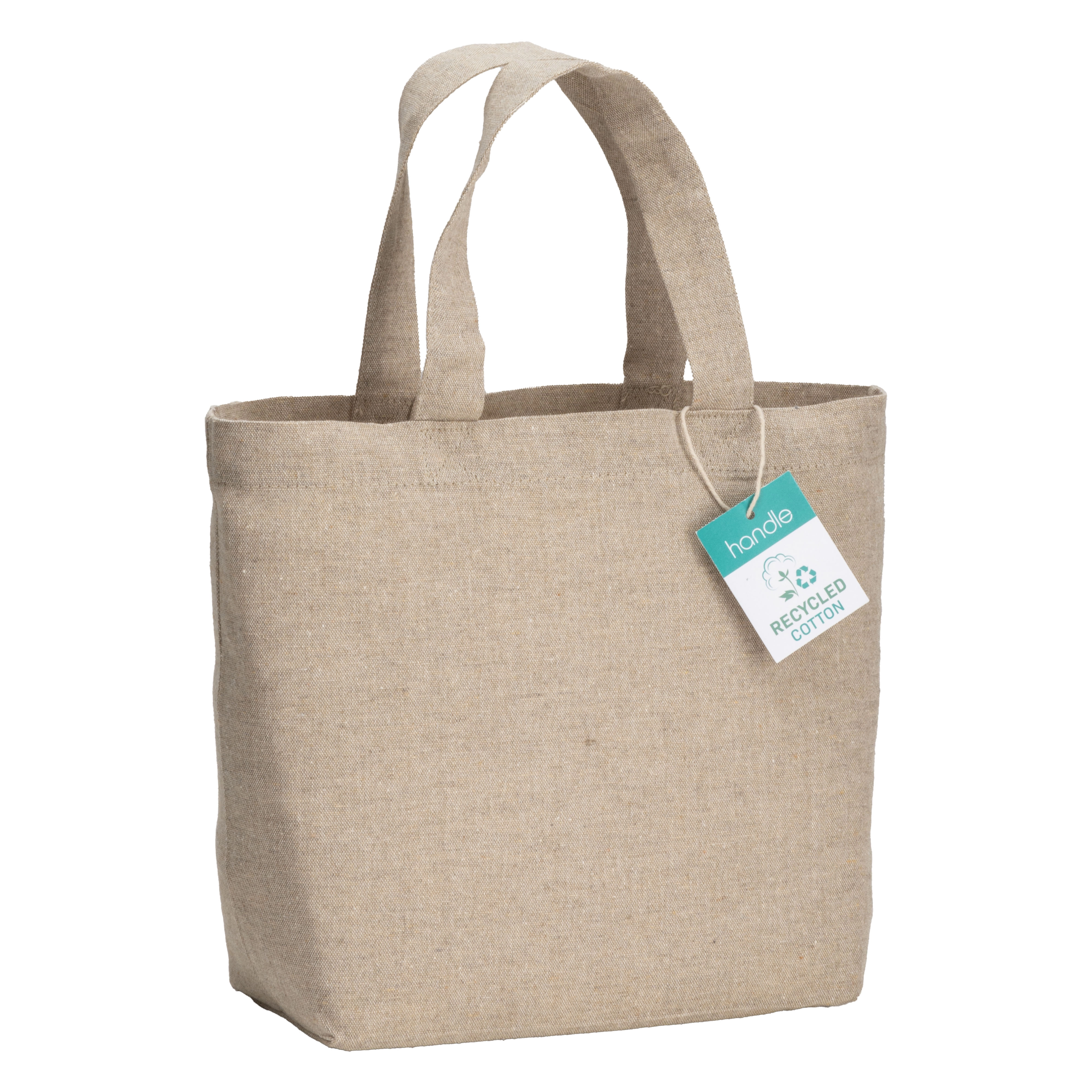 Immagine Shopper in cotone riciclato 150 g/m2 con manici corti