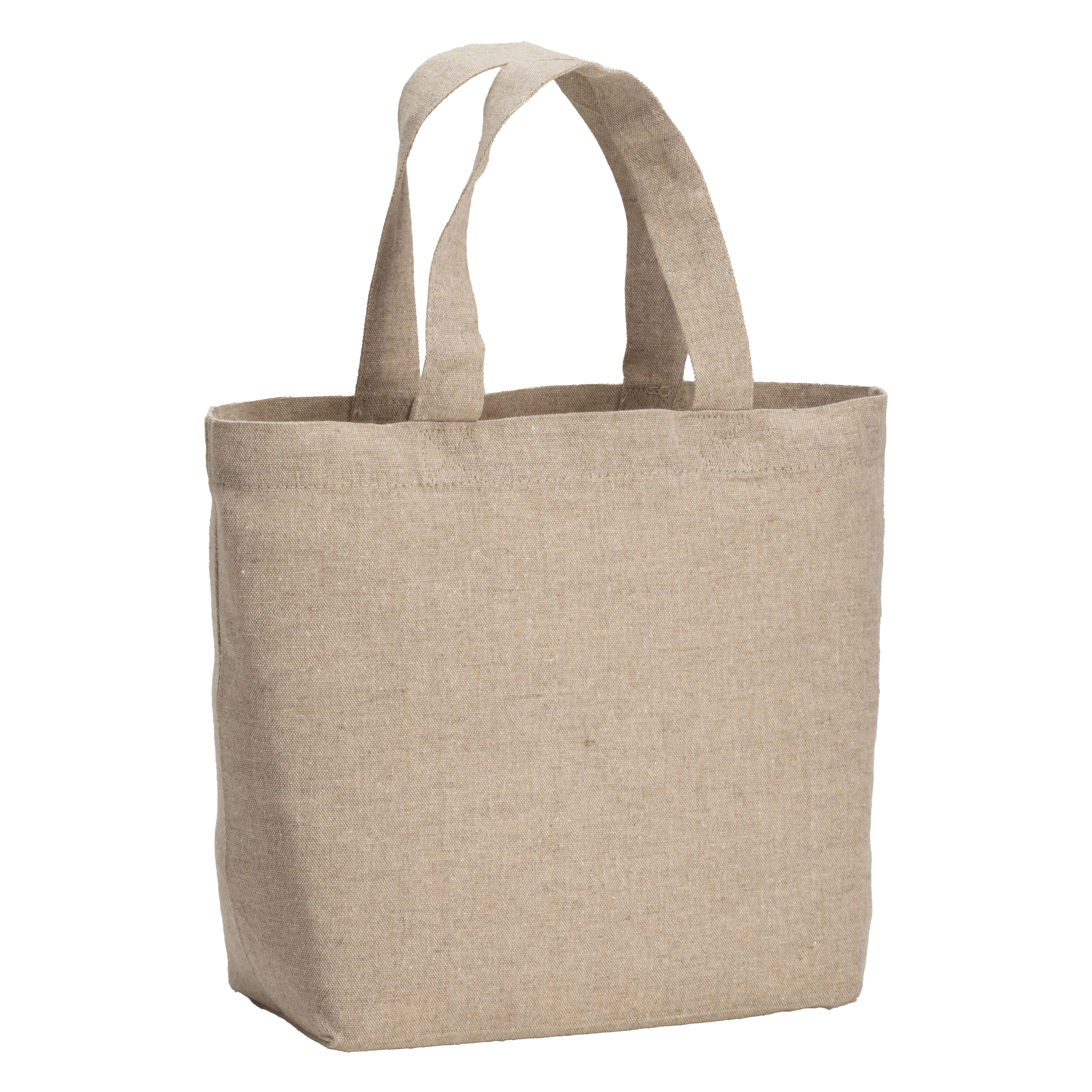 Immagine Shopper in cotone riciclato 150 g/m2 con manici corti