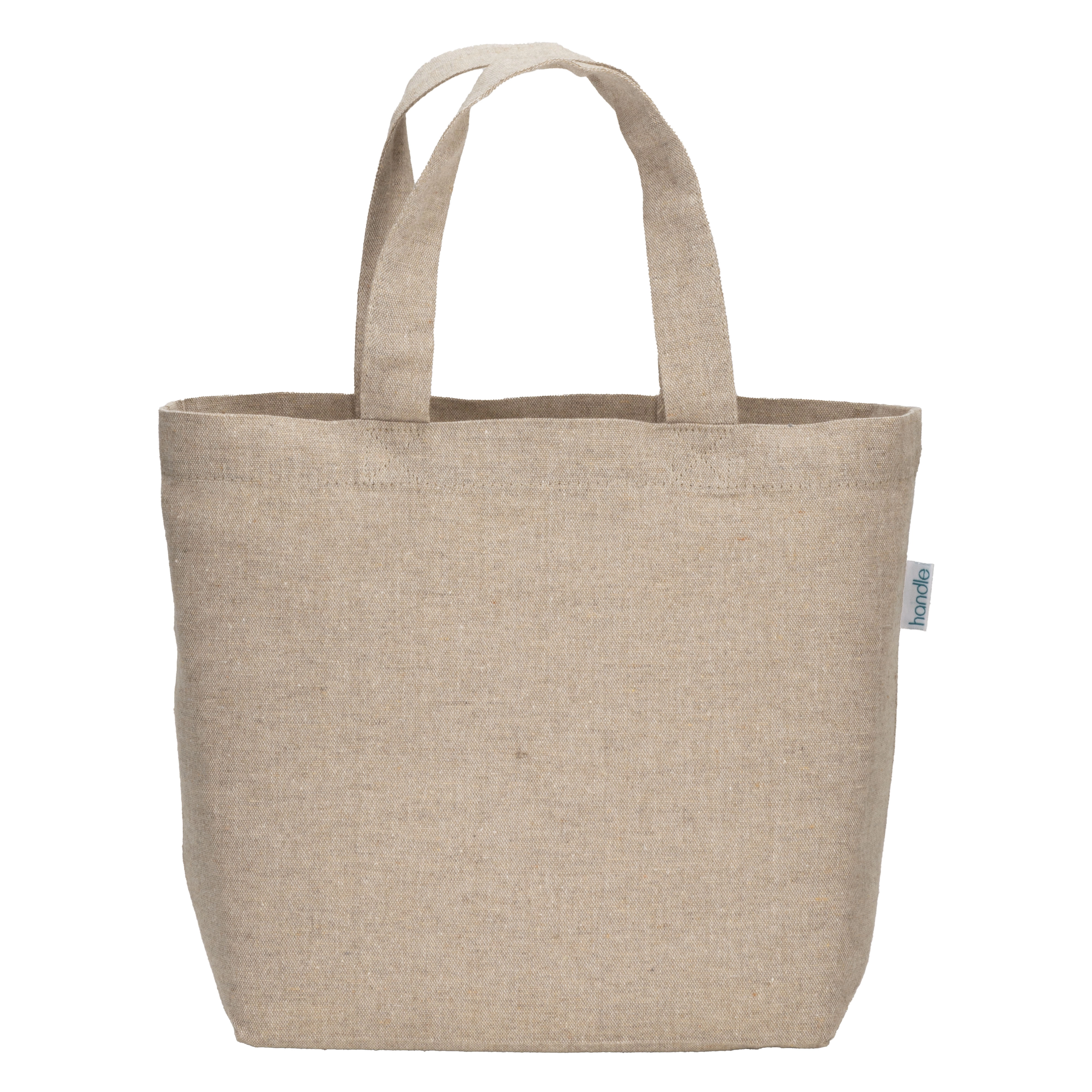 Immagine Shopper in cotone riciclato 150 g/m2 con manici corti