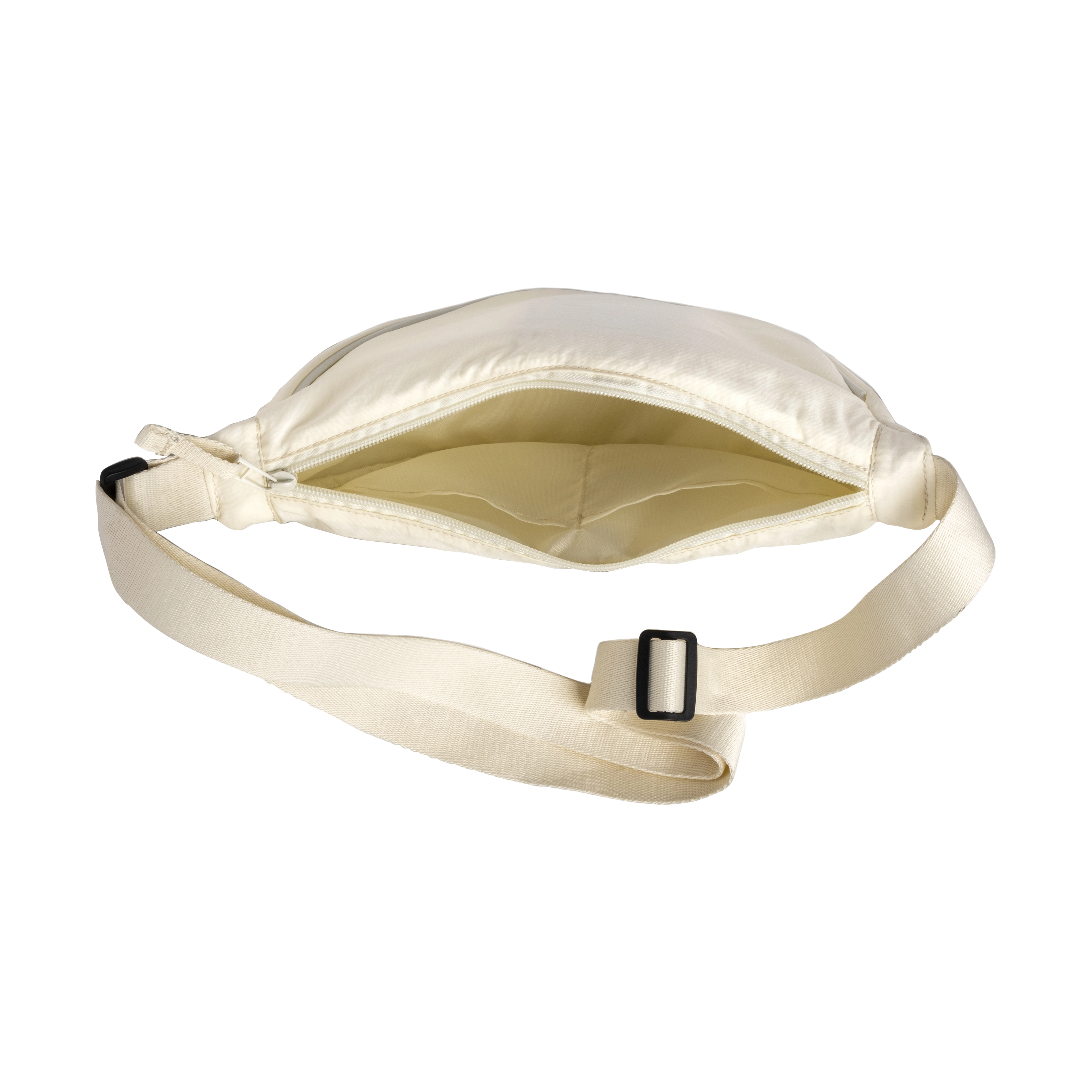 Immagine Borsa rotonda in nylon con tracolla regolabile, chiusura con zip