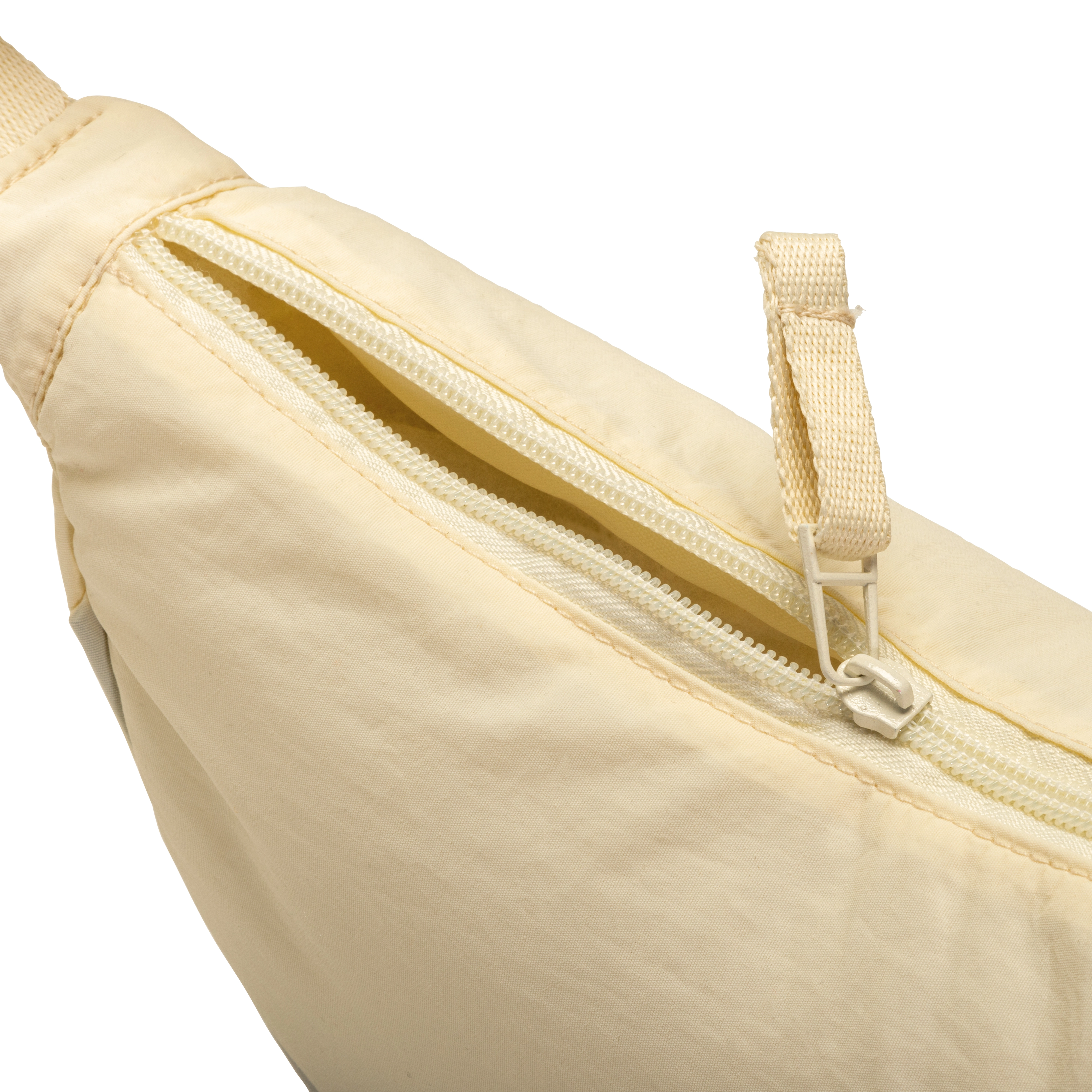 Immagine Borsa rotonda in nylon con tracolla regolabile, chiusura con zip