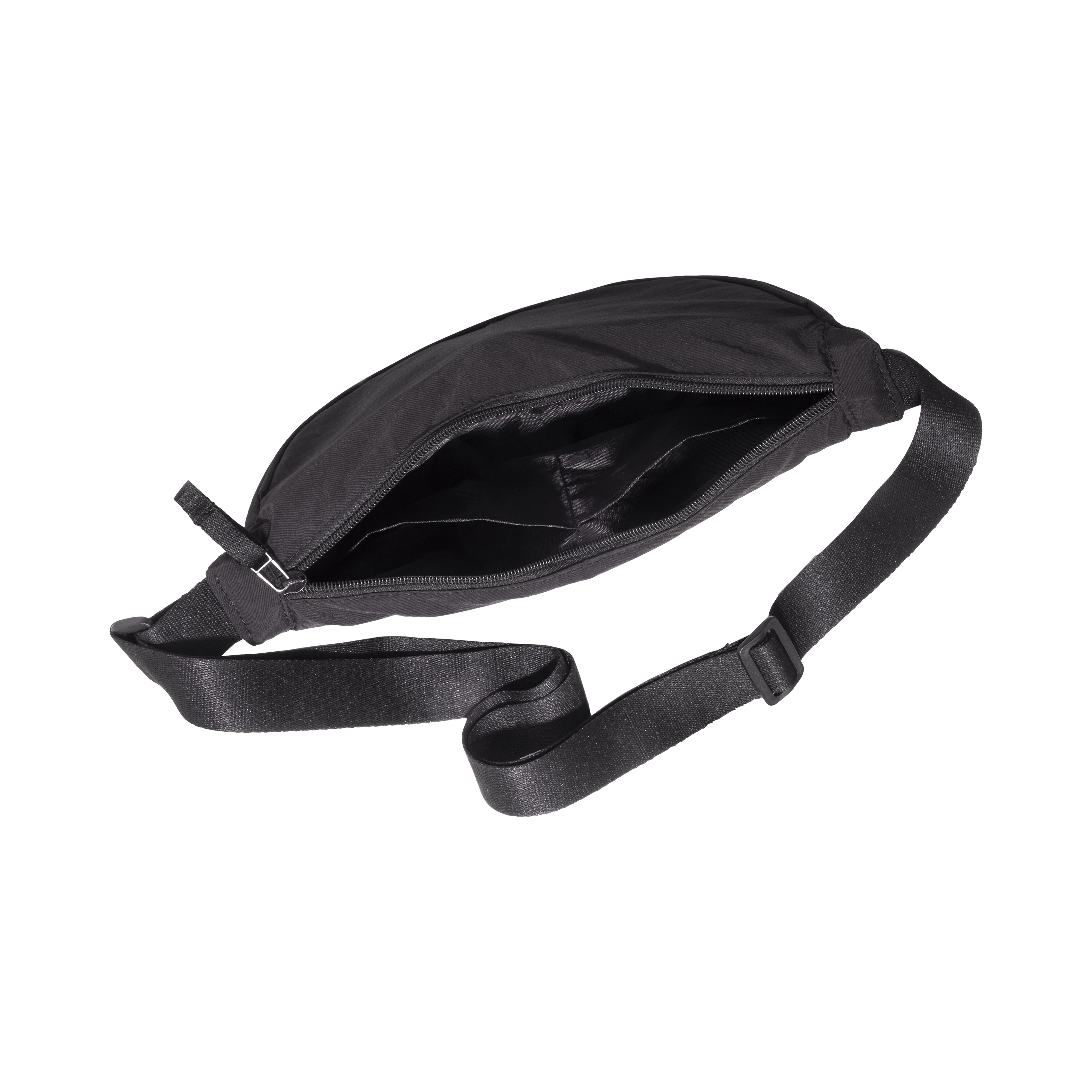 Immagine Borsa rotonda in nylon con tracolla regolabile, chiusura con zip