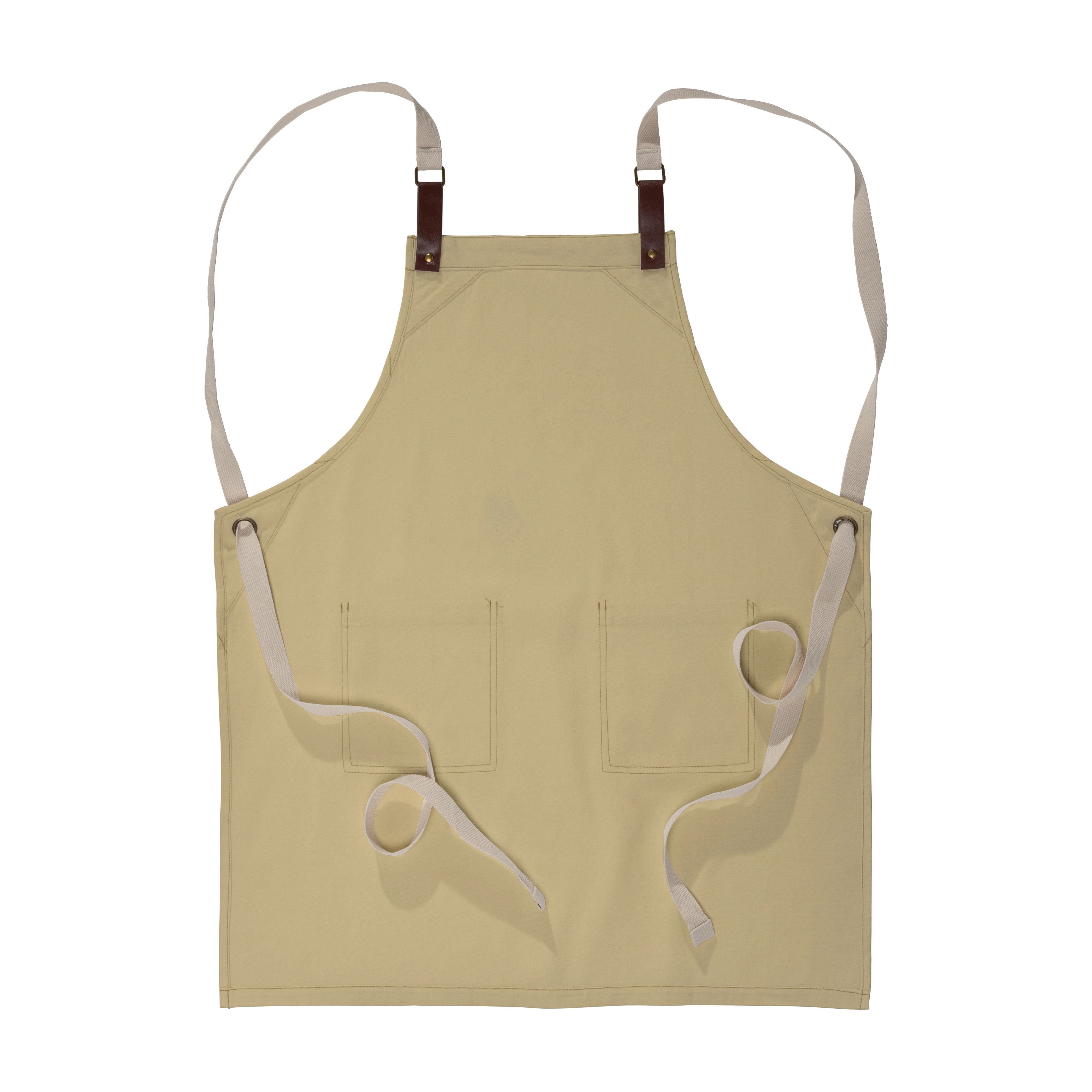 Immagine Grembiule da cucina in cotone 280 g/m2 con 2 tasche frontali, cinghie in PU regolabili.