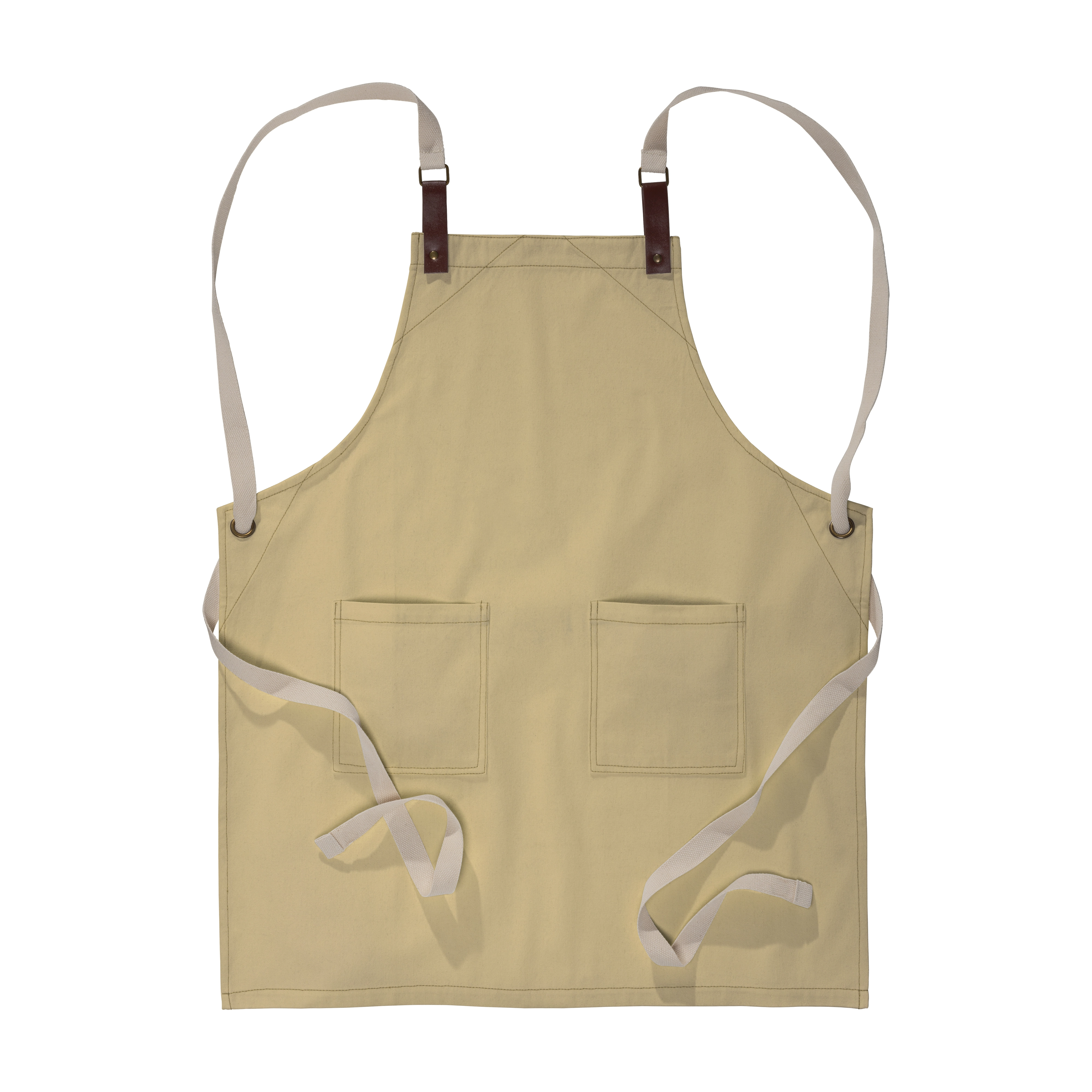 Immagine Grembiule da cucina in cotone 280 g/m2 con 2 tasche frontali, cinghie in PU regolabili.