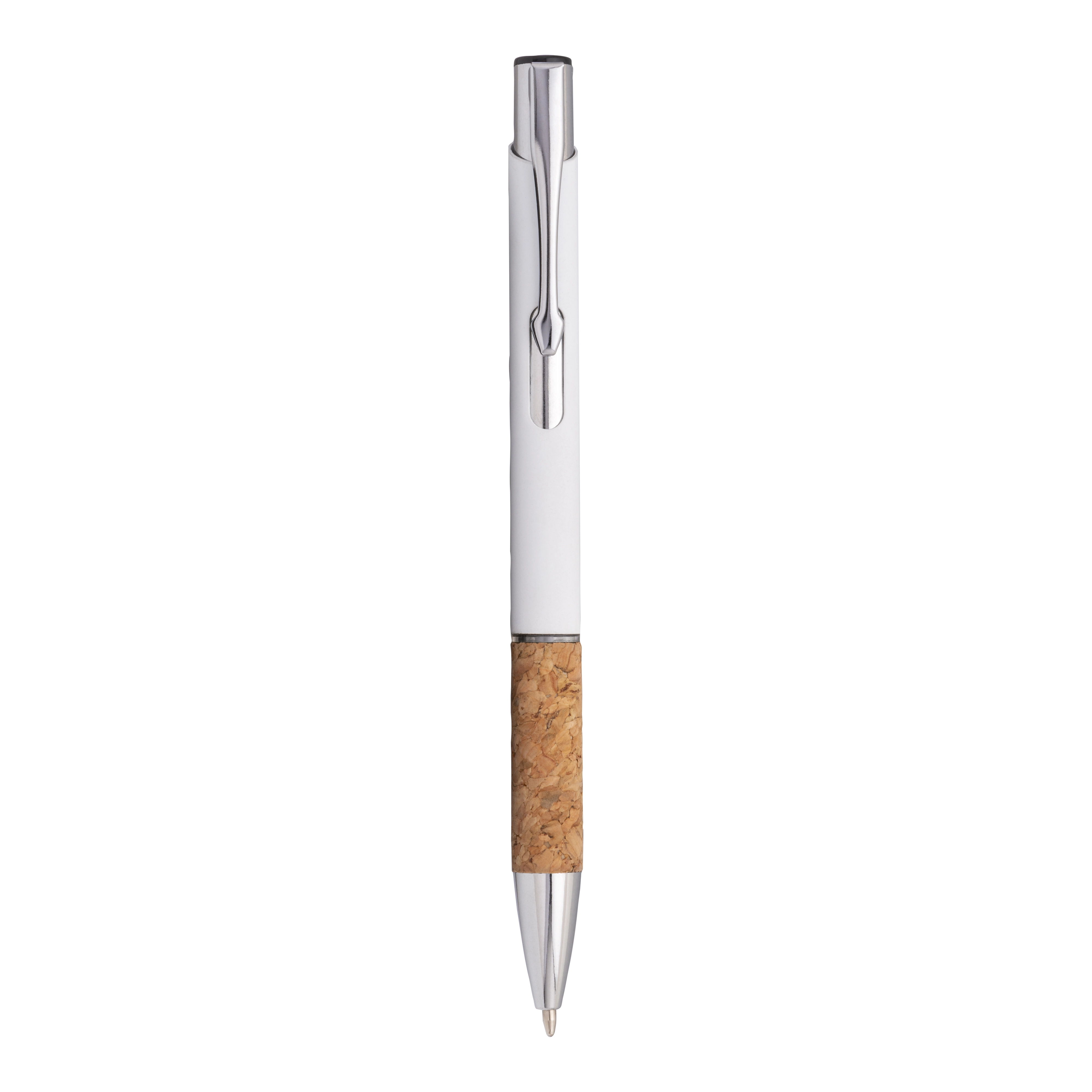 Immagine Penna a scatto in alluninio gommato,impugnatura in sughero e particolari cromati