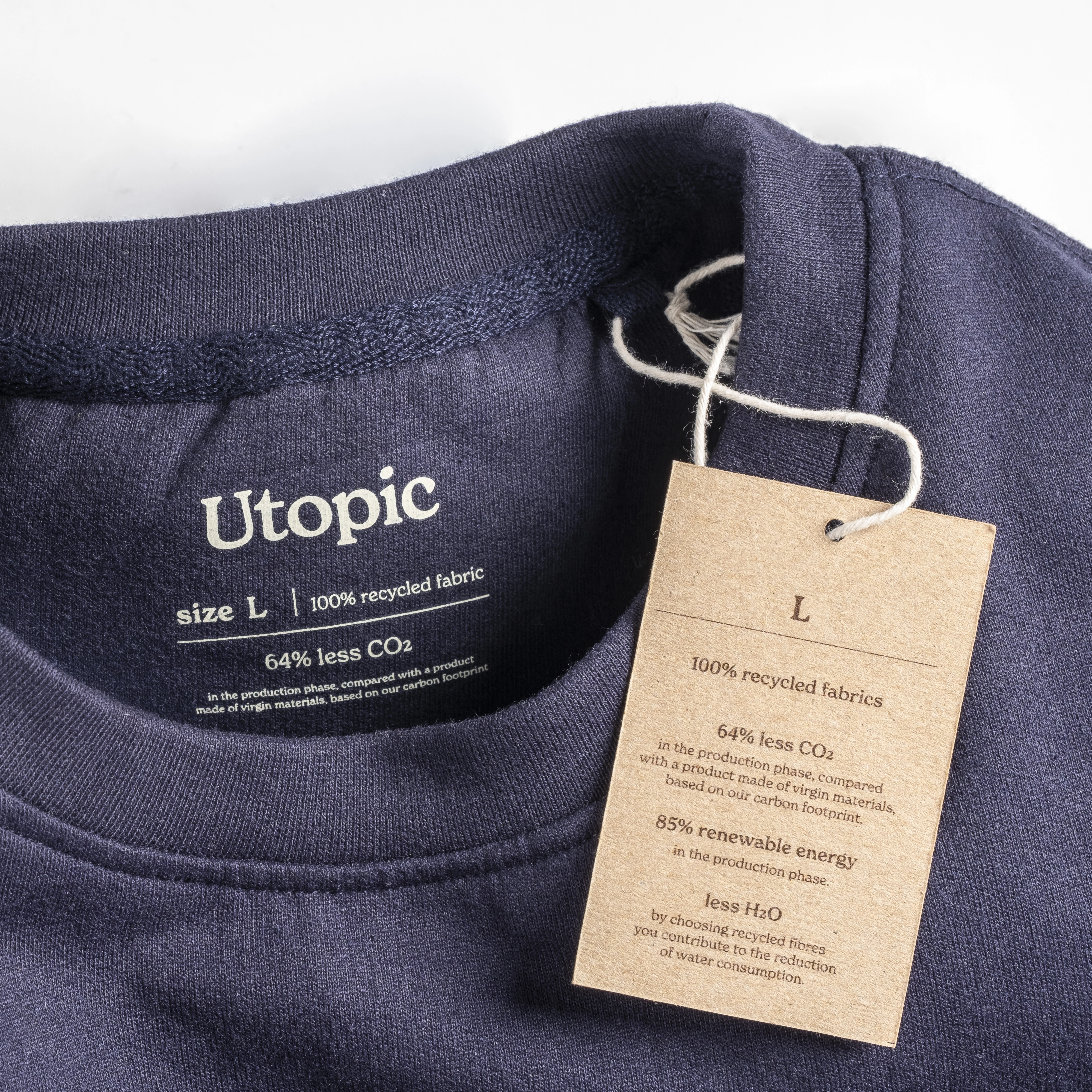 Immagine Felpa girocollo 100% tessuto rigenerato