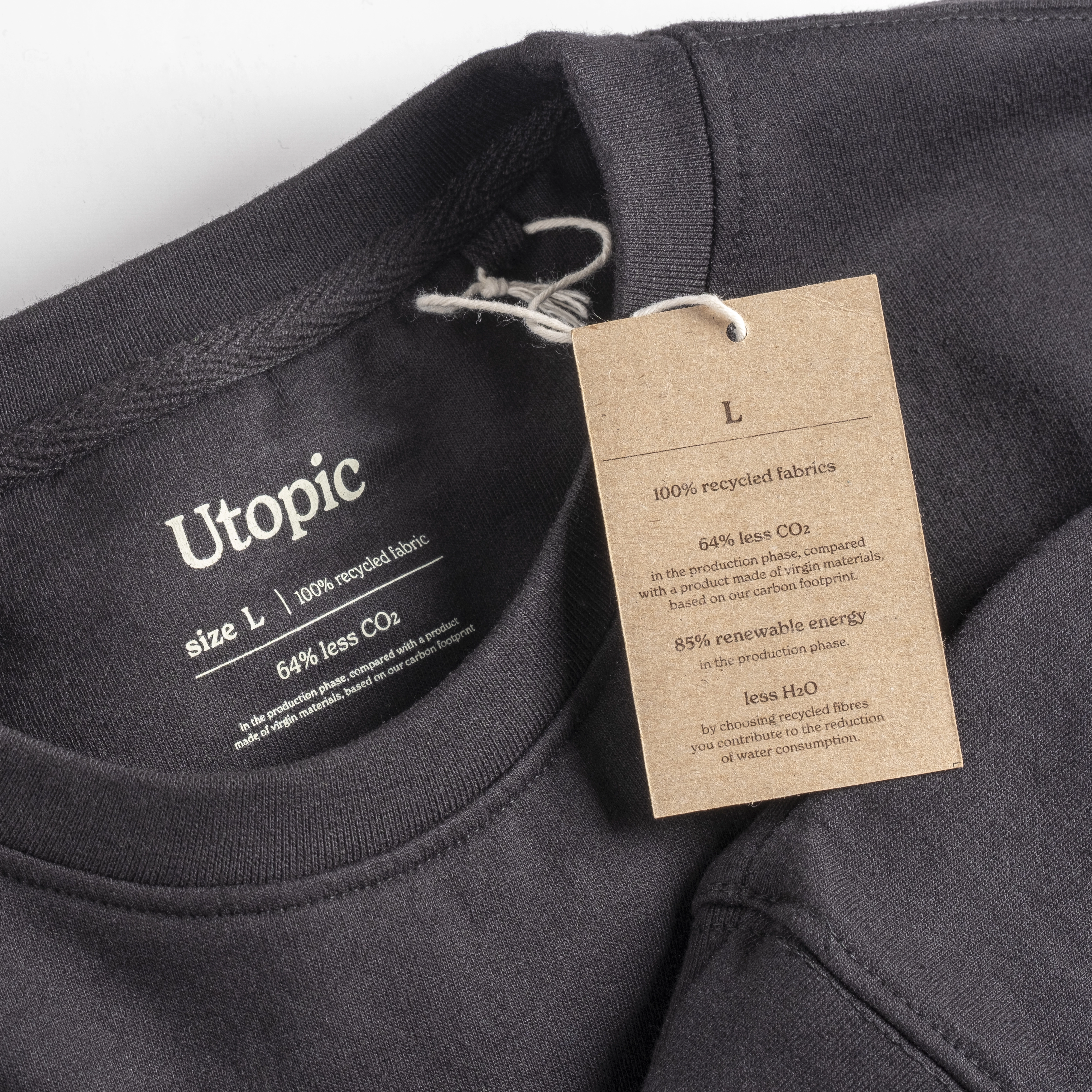 Immagine Felpa girocollo 100% tessuto rigenerato