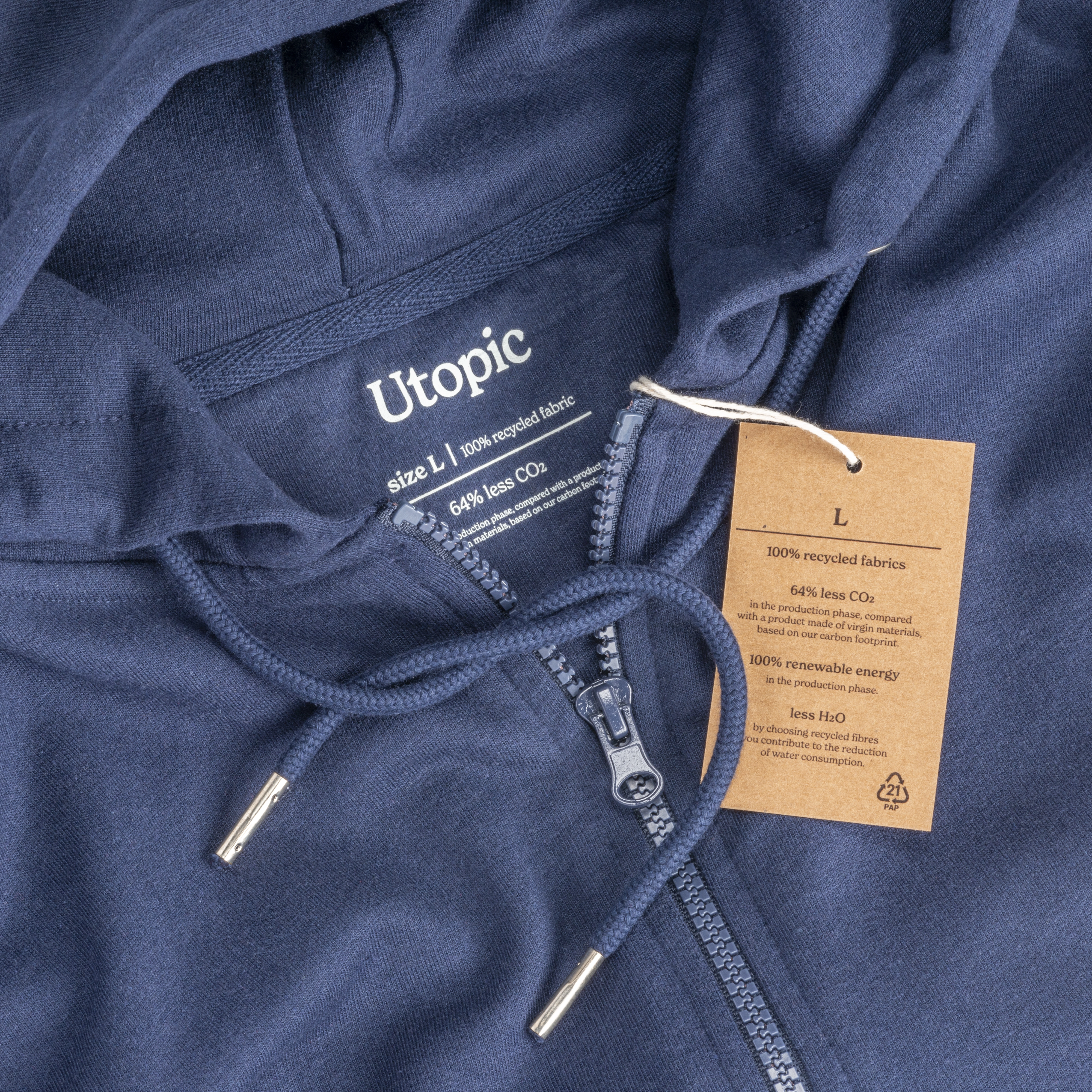 Immagine Felpa con cappuccio unisex 100% tessuto rigenerato