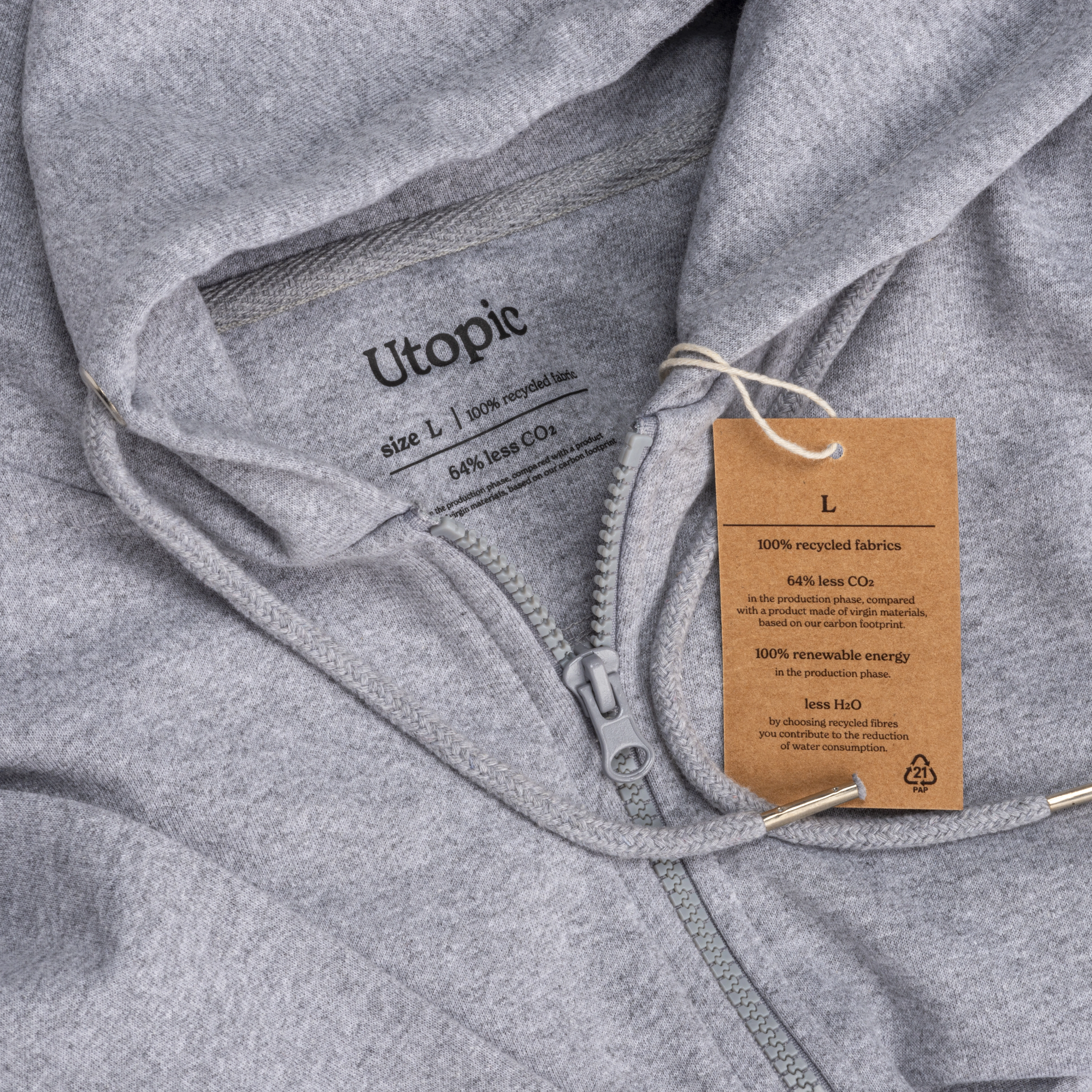 Immagine Felpa con cappuccio unisex 100% tessuto rigenerato