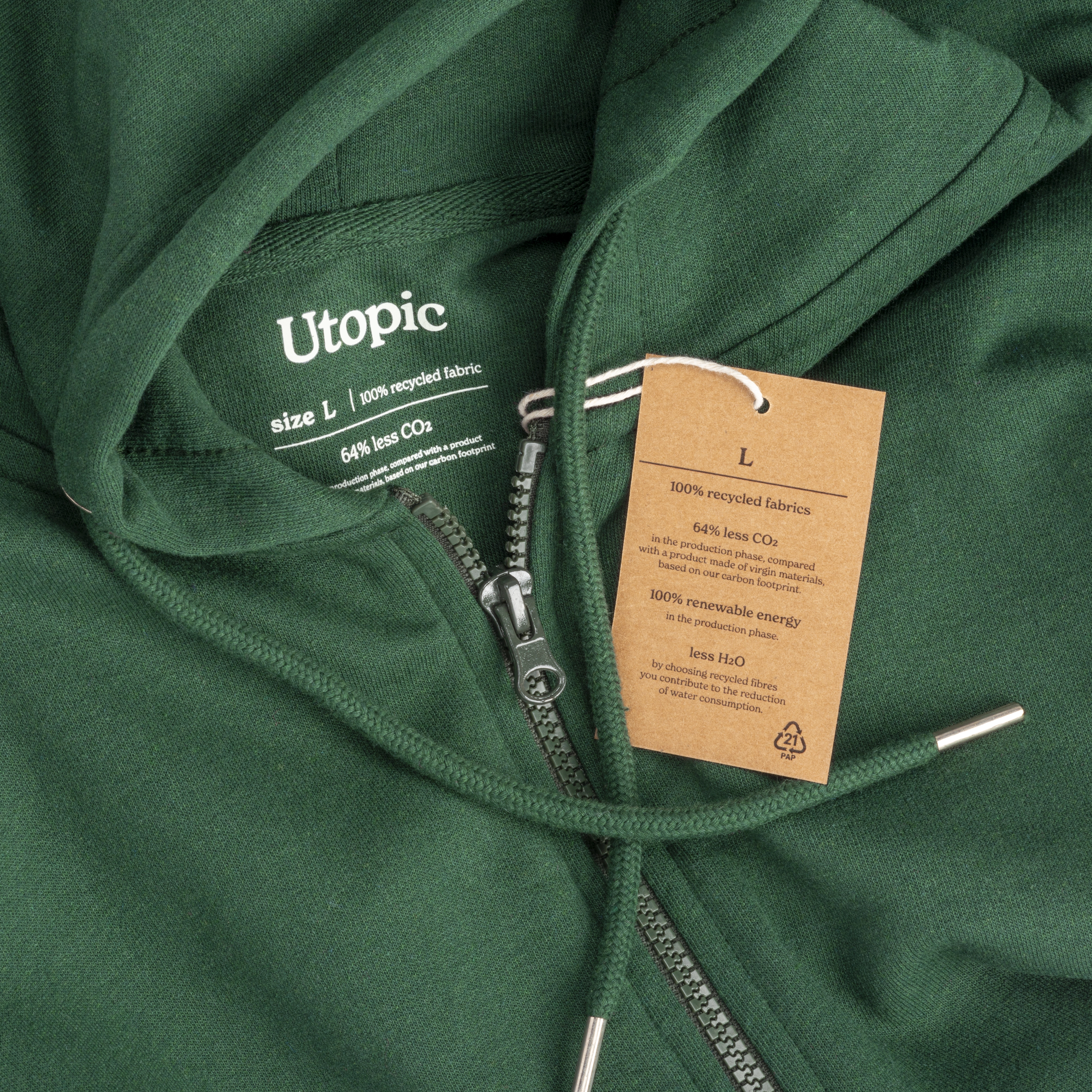 Immagine Felpa con cappuccio unisex 100% tessuto rigenerato