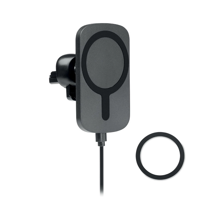 Immagine Caricabatterie wireless da 10W per auto con supporto per lo sfiato - ADIA