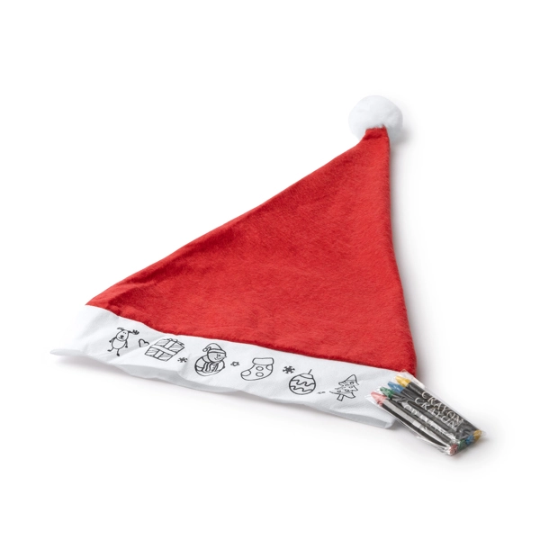 Immagine Cappello da Babbo Natale per bambini da colorare - NICK