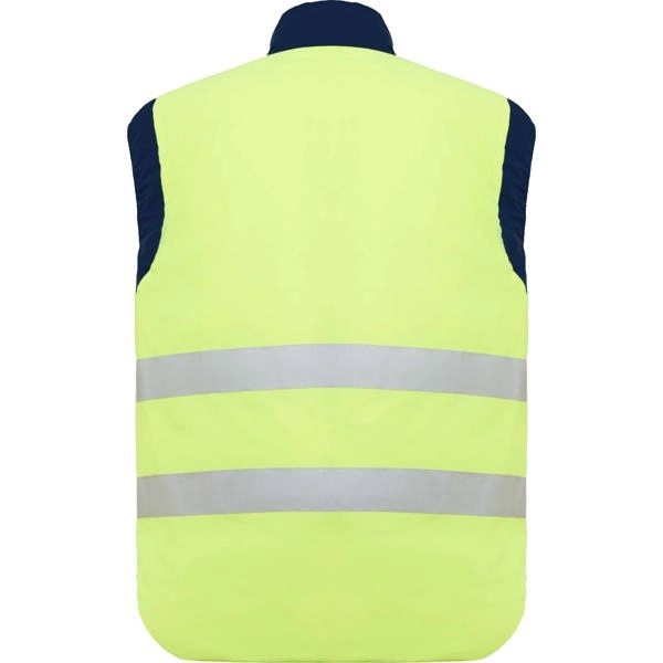 Immagine PERSEI - Gilet reversibile multitasche alta visibilità con collo alto.