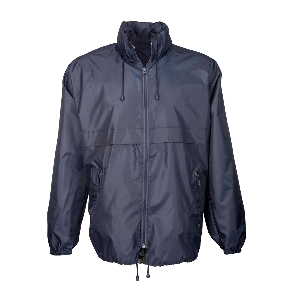 Immagine Giacca a vento in poliestere con cappuccio a scomparsa, 2 tasche frontali, richiudibile