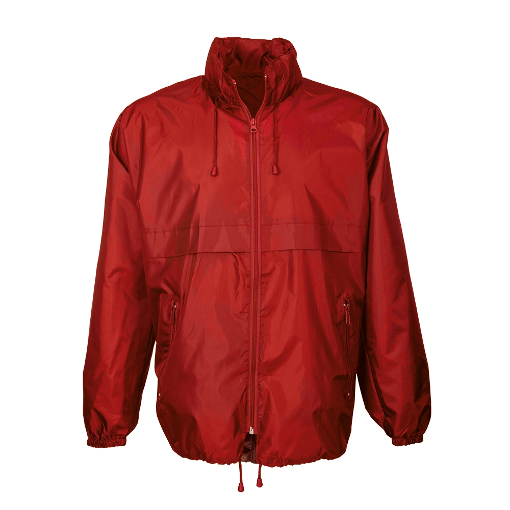 Immagine Giacca a vento in poliestere con cappuccio a scomparsa, 2 tasche frontali, richiudibile