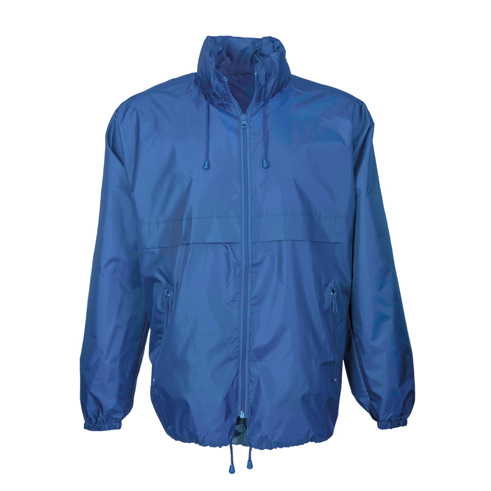 Immagine Giacca a vento in poliestere con cappuccio a scomparsa, 2 tasche frontali, richiudibile