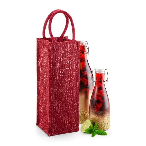 Shimmer Jute Bottle Bag