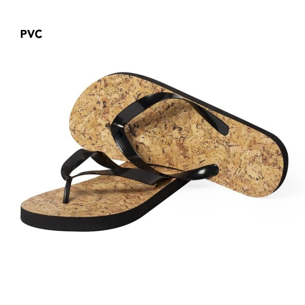  infradito di ispirazione naturale con suola in sughero EVA resistente e cinturino in PVC coordinato. - Sebrin