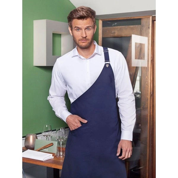 Asymmetrical Bib Apron with Pocket