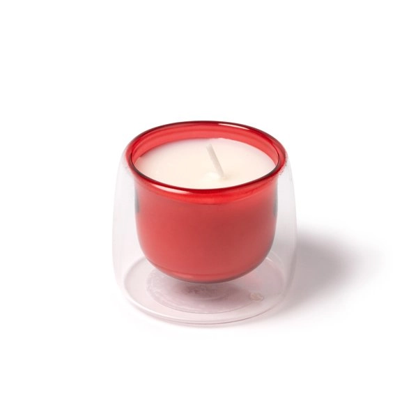 Candela profumata in un contenitore di vetro a doppio strato - FLORA