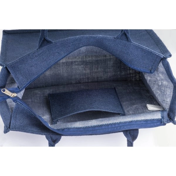 Immagine Borsa in juta con manici in cotone. Dotata di chiusura a zip