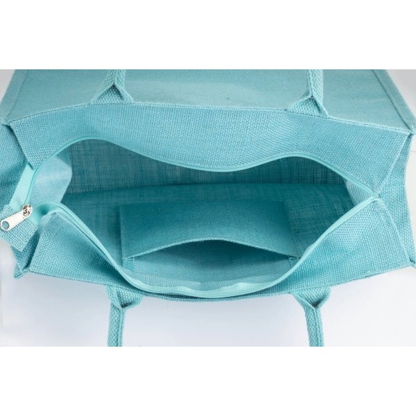 Immagine Borsa in juta con manici in cotone. Dotata di chiusura a zip