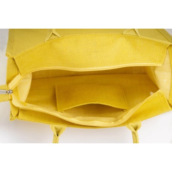 Immagine Borsa in juta con manici in cotone. Dotata di chiusura a zip