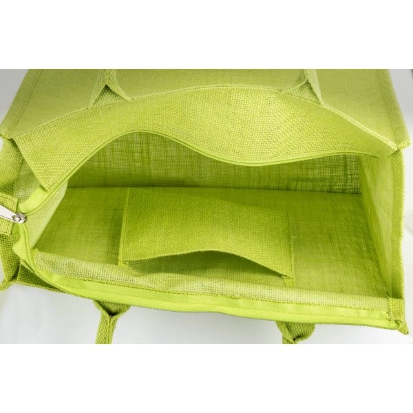 Immagine Borsa in juta con manici in cotone. Dotata di chiusura a zip