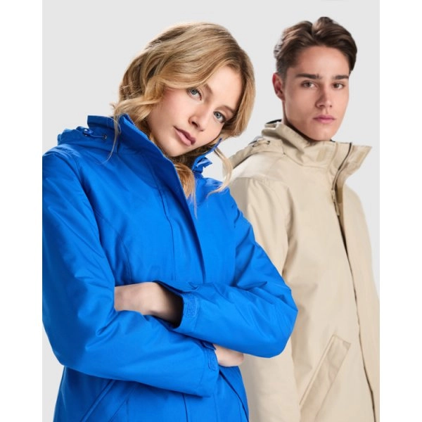 Immagine Parka imbottito impermeabile. Collo alto con cappuccio ripiegabile e chiusura a velcro - AMERICA