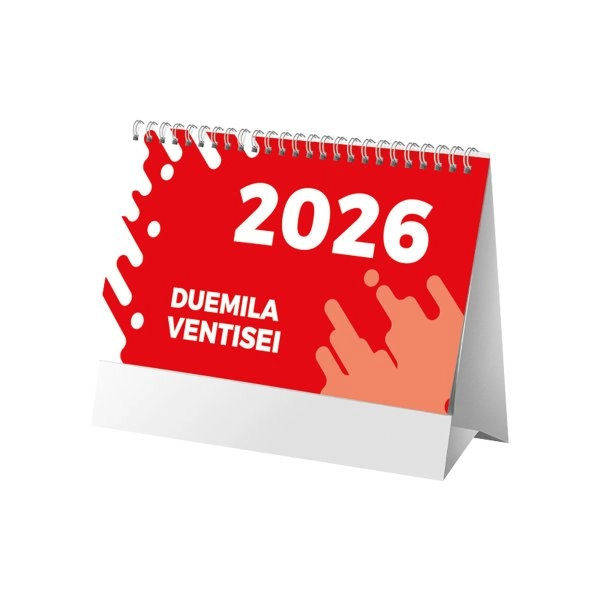 Immagine Calendario 2026 da tavolo mensile bicolore, 13 fogli su carta patinata opaca