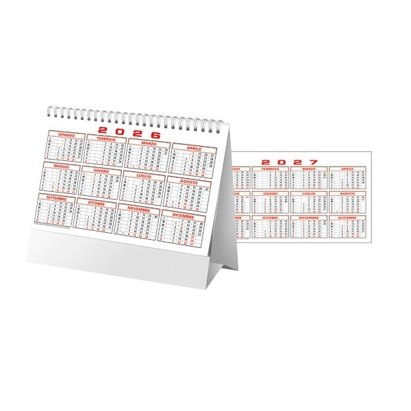 Immagine Calendario 2026 da tavolo mensile bicolore, 13 fogli su carta patinata opaca