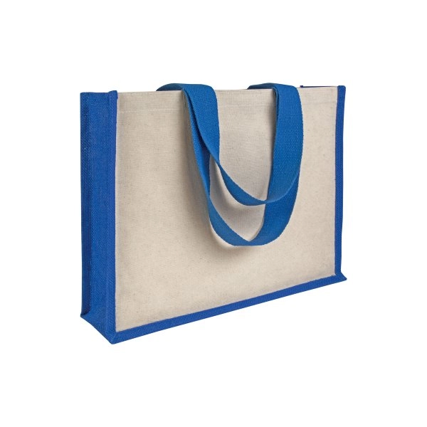 Immagine Shopper con soffietto in juta e canvas