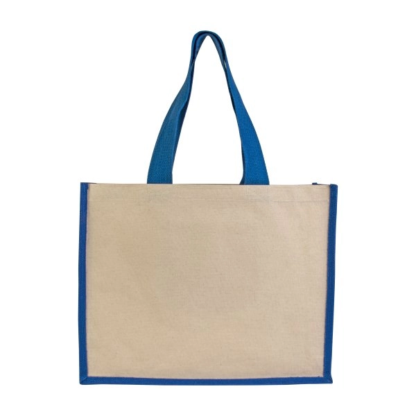 Immagine Shopper con soffietto in juta e canvas