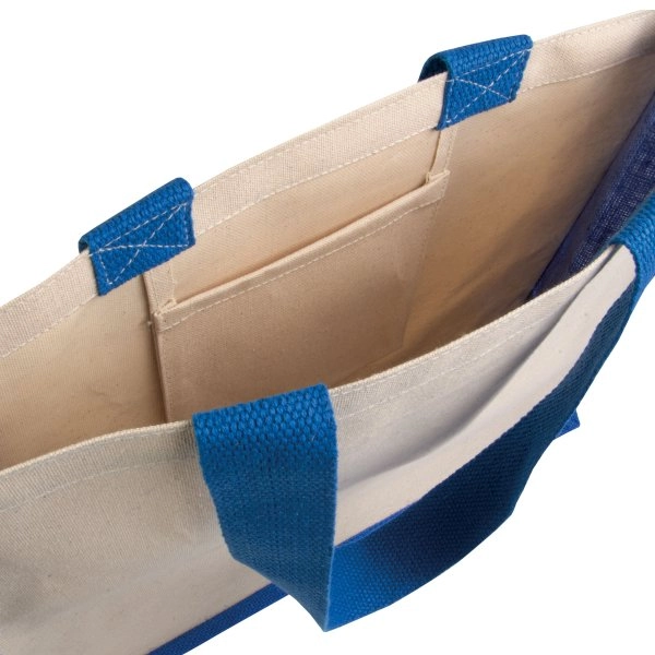 Immagine Shopper con soffietto in juta e canvas