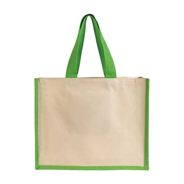 Immagine Shopper con soffietto in juta e canvas