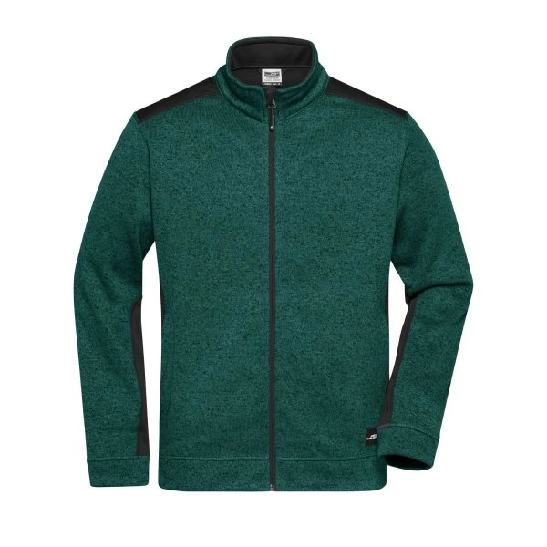 mens-knitted-workwear-fleece-jacket-strong-dark-green-melange-black-10.webp