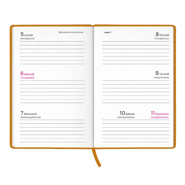 Immagine Agenda tascabile settimanale 2027. Copertina rigida in cartoncino laminato opaco