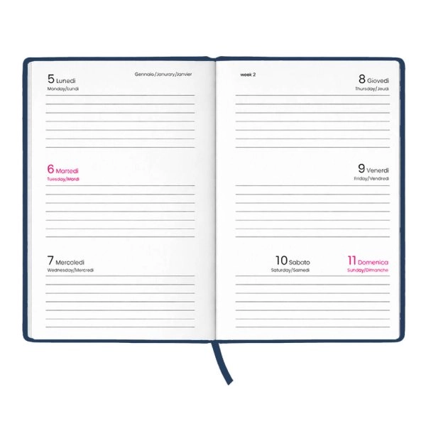 Immagine Agenda tascabile settimanale 2027. Copertina rigida in cartoncino laminato opaco
