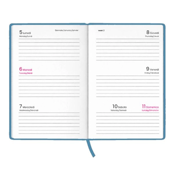Immagine Agenda tascabile settimanale 2027. Copertina rigida in cartoncino laminato opaco