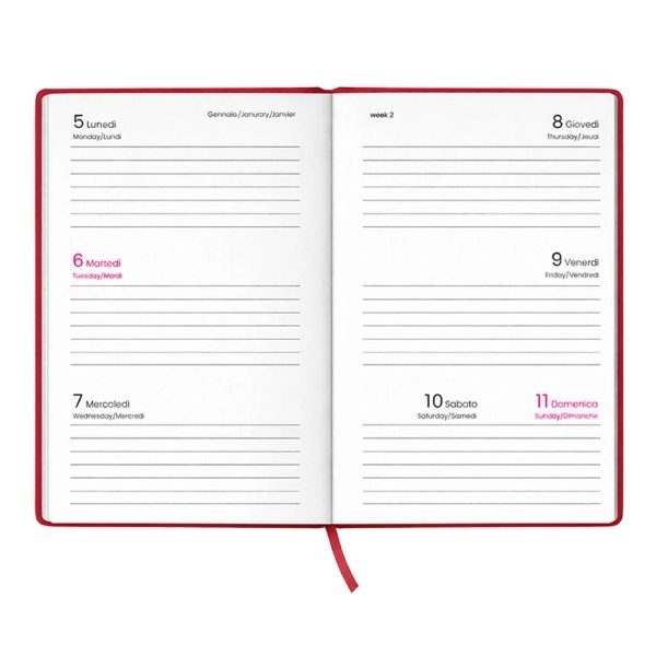 Immagine Agenda tascabile settimanale 2027. Copertina rigida in cartoncino laminato opaco