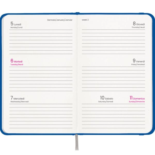 Immagine Agenda tascabile settimanale 2027. Copertina rigida in cartoncino laminato opaco
