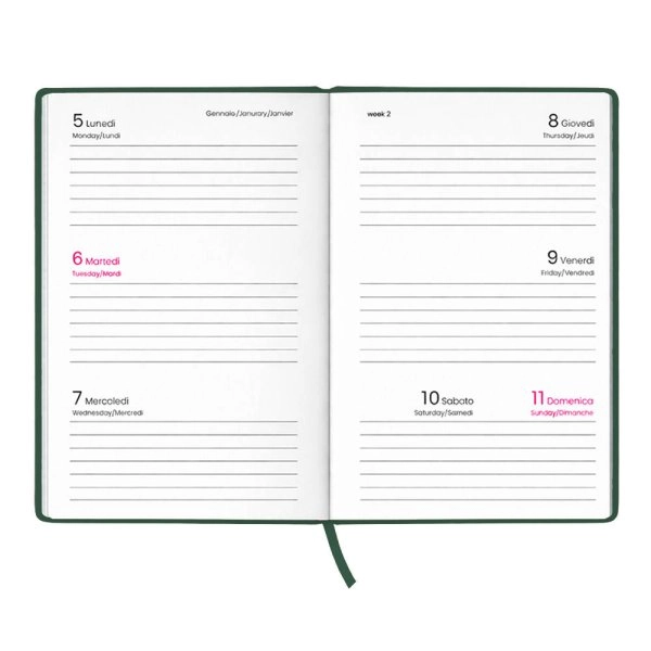 Immagine Agenda tascabile settimanale 2027. Copertina rigida in cartoncino laminato opaco