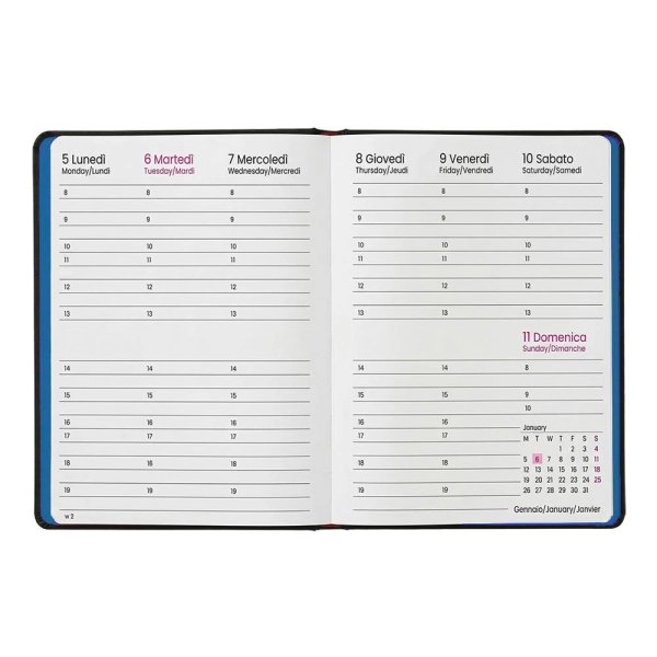 Immagine Agenda settimanale 2027. Copertina flessibile in soft PU e bordo pagine colorato